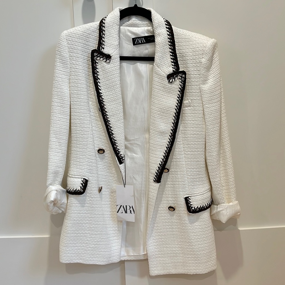 Zara White Blazer NWT Size S